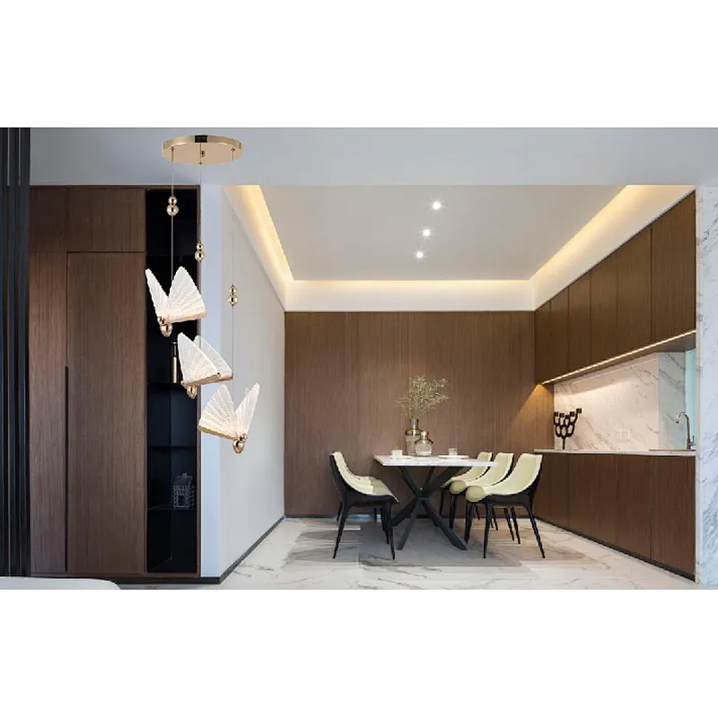 Nordic modern three beautiful butterfly LED pendant light