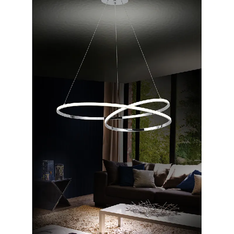 European modern creative chrome 54W LED pendant lamp