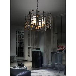 Modern feature industrial style black metal pendant light