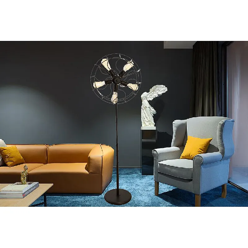 American industrial style retro black metal floor lamp