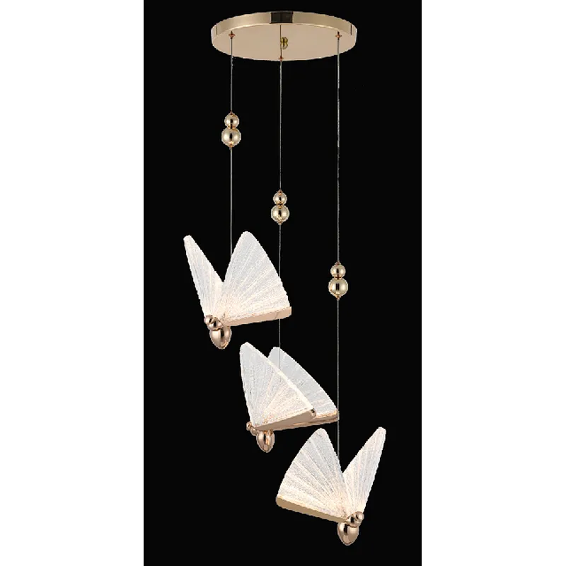 Nordic modern three beautiful butterfly LED pendant light