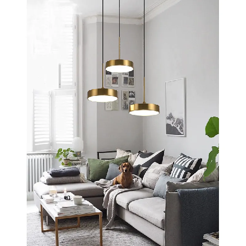 Post modern luxury copper led 18W ceiling pendant light