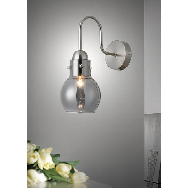 New design wall sconce nordic modern smoke grey glass wall light