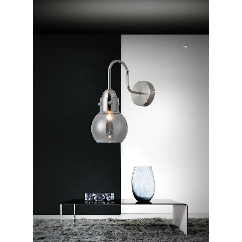 New design wall sconce nordic modern smoke grey glass wall light
