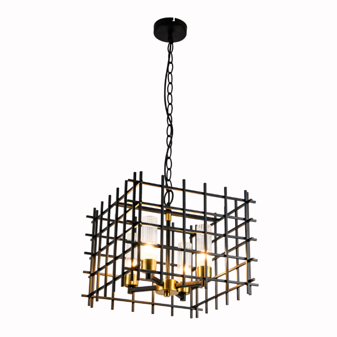 Modern feature industrial style black metal pendant light