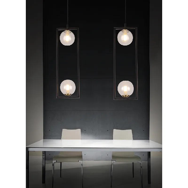 Nordic style modern metal square - frame dining pendant light