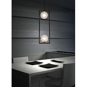 Nordic style modern metal square - frame dining pendant light