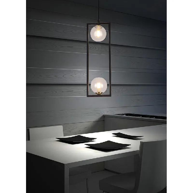 Nordic style modern metal square - frame dining pendant light