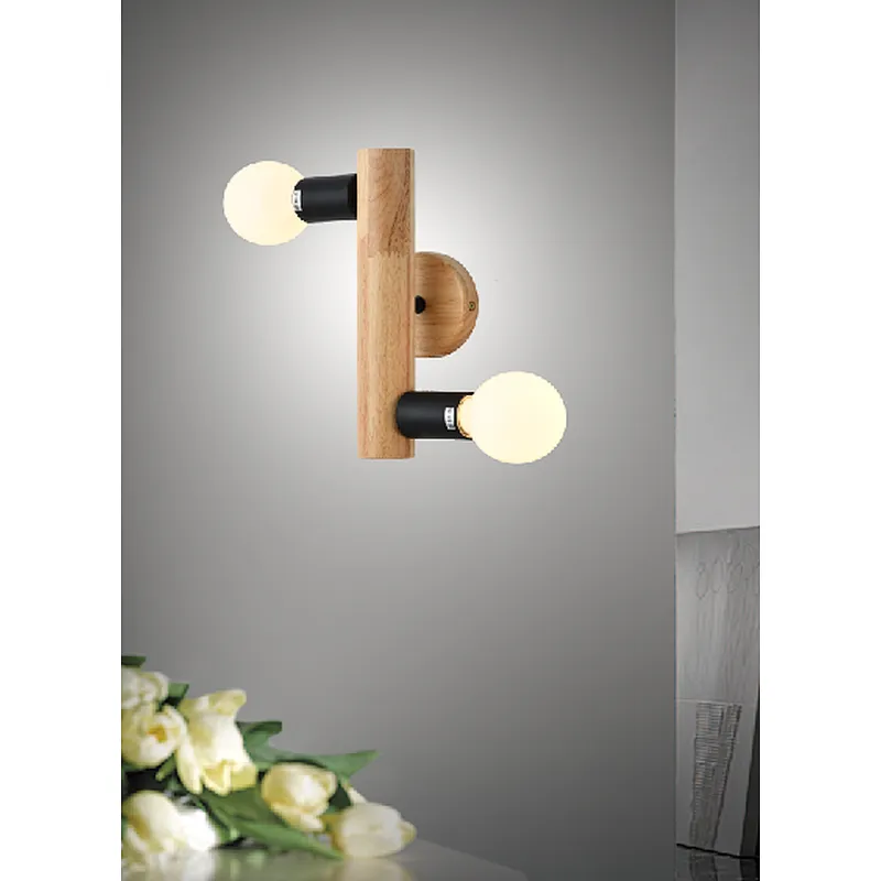 Nordic style new design modern natural wood wall lamp
