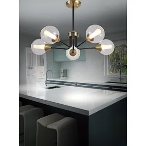 Chinese new modern contracted 5 lights glass ceiling light