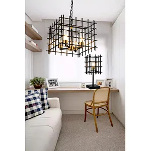 Northern Europe modern iron art black table lamp