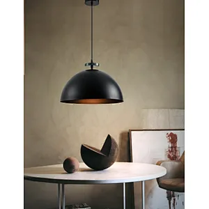 American modern black metal hemisphere dining pendant light
