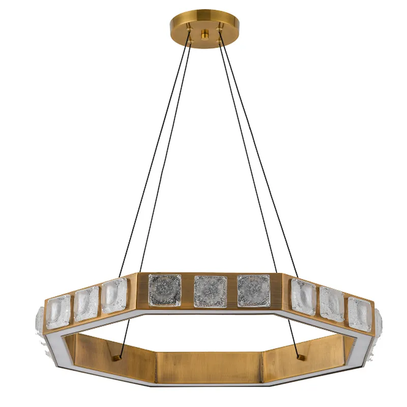 Nordic style golden modern luxury LED crystal pendant light