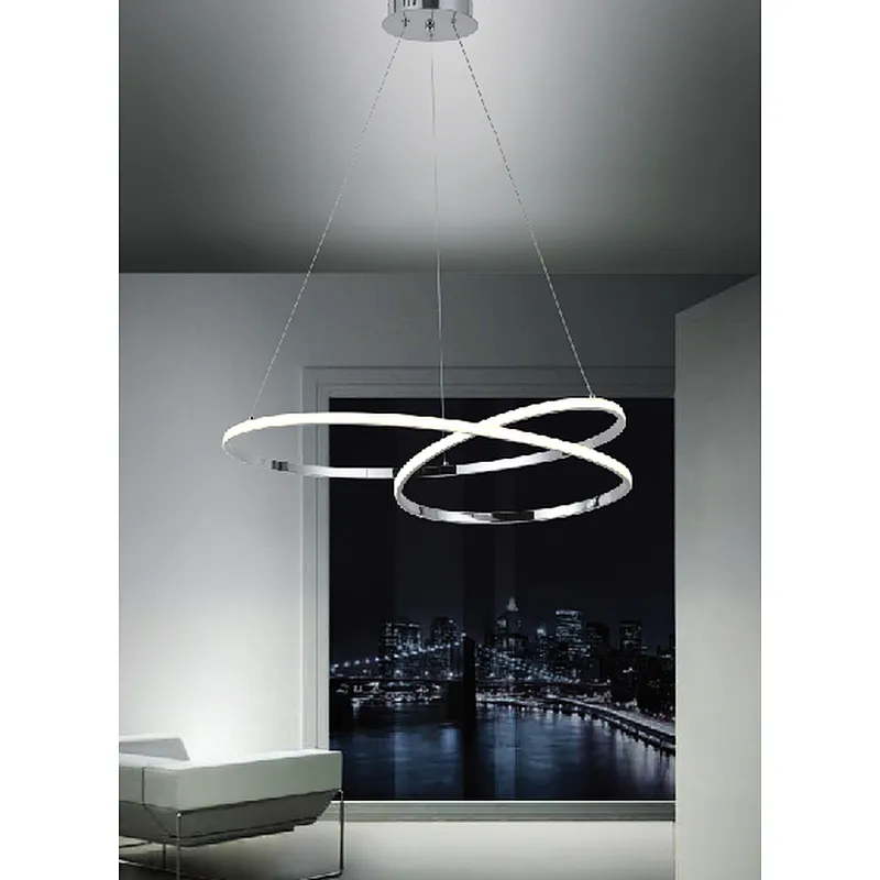 European modern creative chrome 54W LED pendant lamp