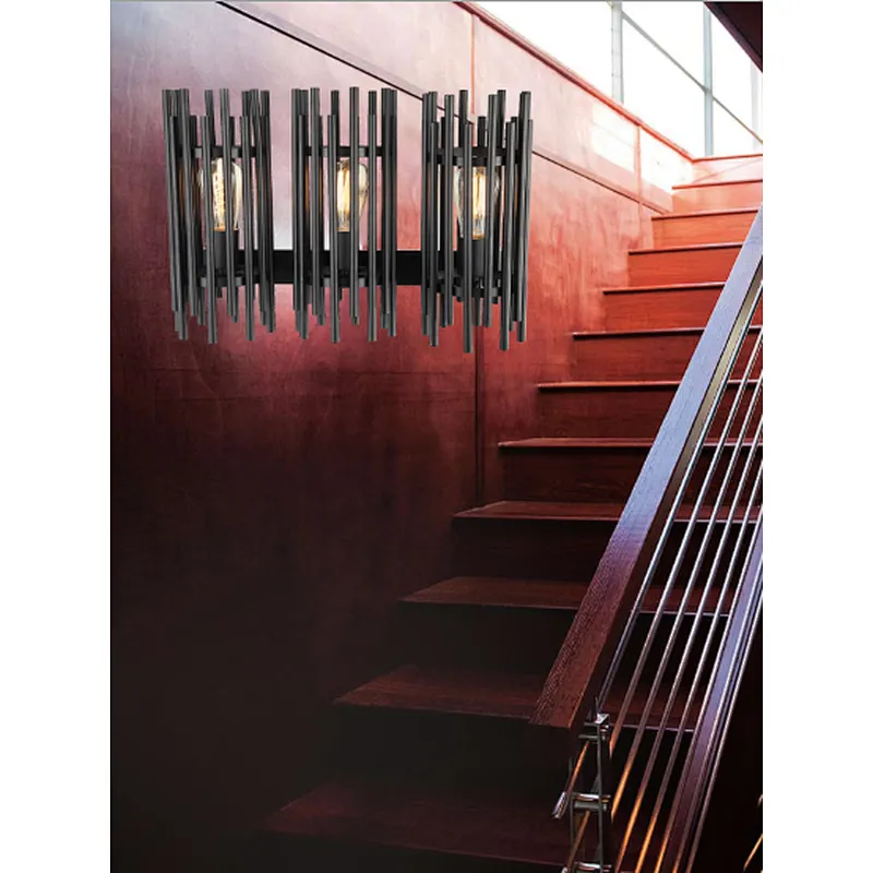 Modern industrial style black metal wall lamp E27