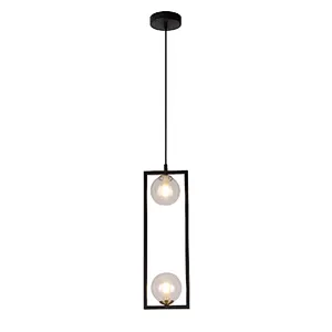 Nordic style modern metal square - frame dining pendant light