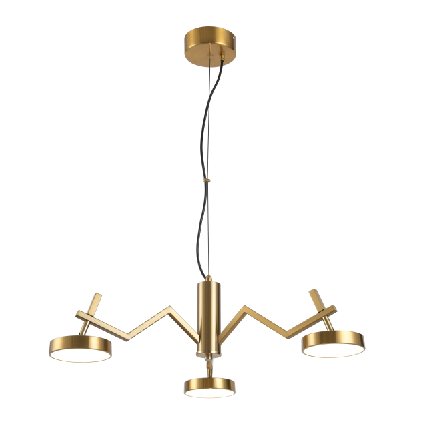 Nordic copper modern led 3*6W chandelier pendant light