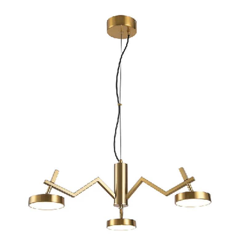 Nordic copper modern led 3*6W chandelier pendant light