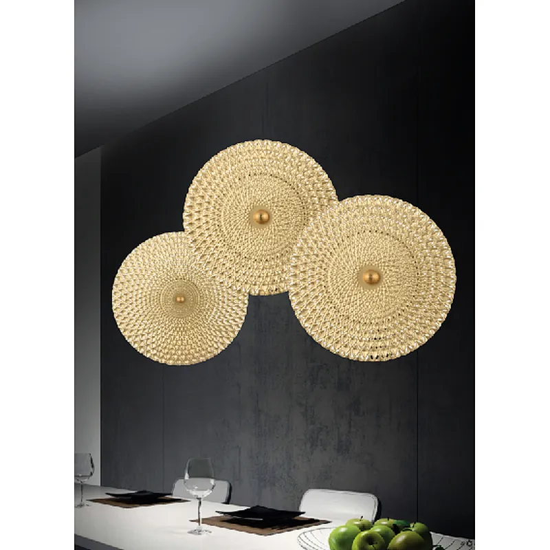 Nordic style modern luxury metal round fancy LED wall lamp