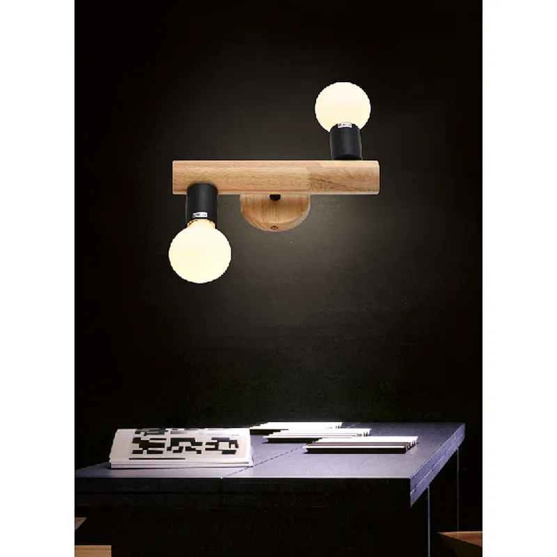 Nordic style new design modern natural wood wall lamp