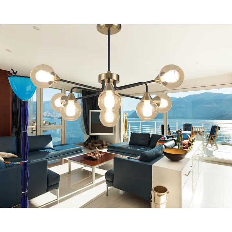 Nordic new modern luxury glass chandelier ceiling lamp