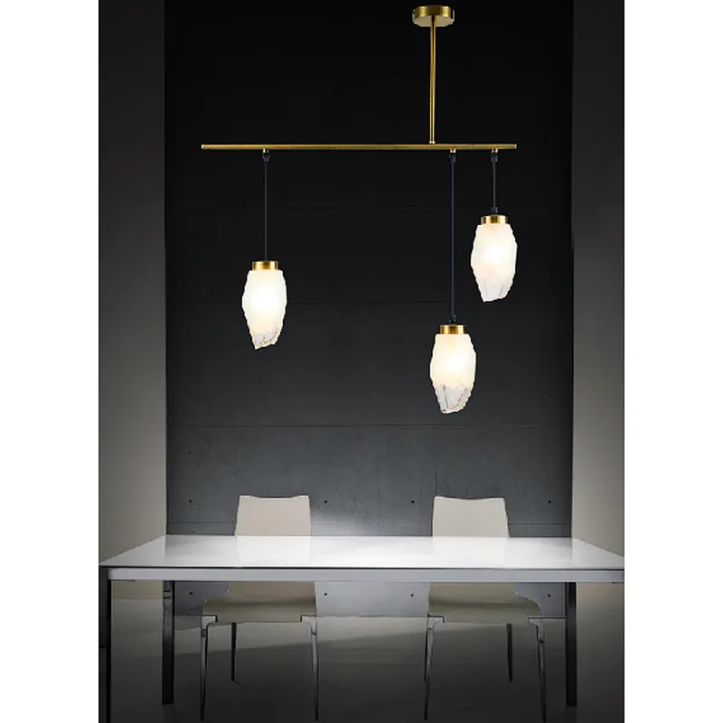 European luxury modern frosted irregular glass pendant lamp
