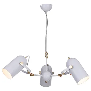 American modern iron art matte white painting chandelier