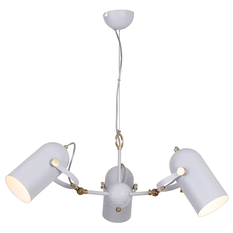 American modern iron art matte white painting chandelier