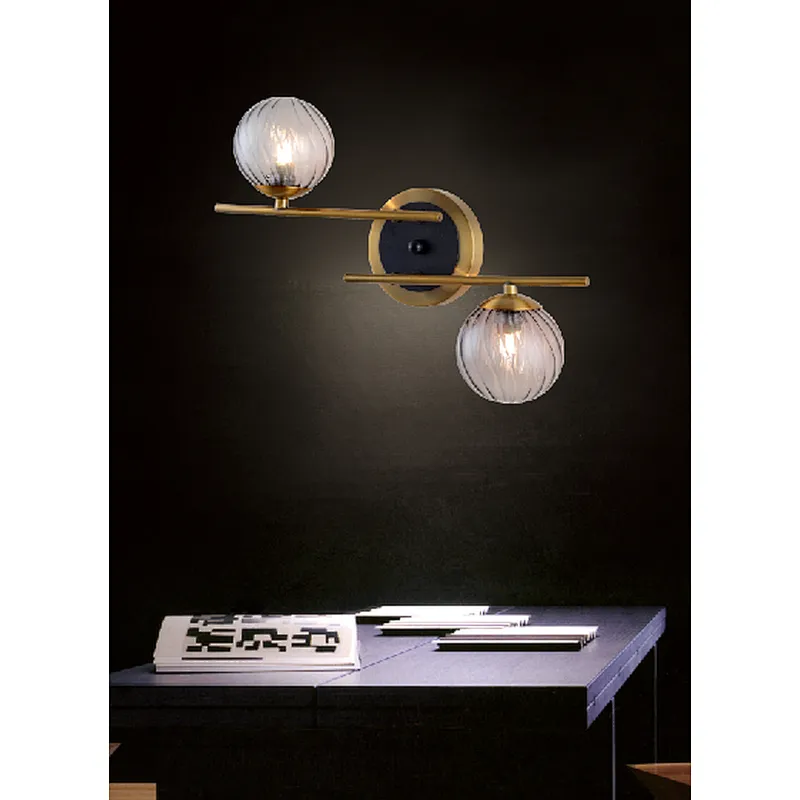 Nordic features modern creative double glass wall lamp