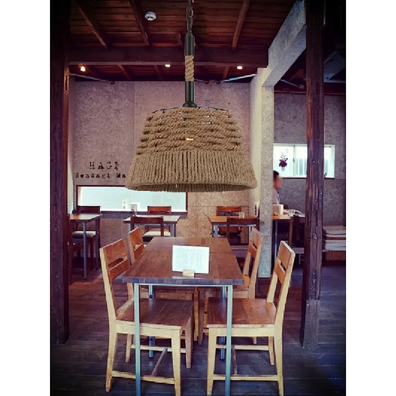 Chinese wholesale vintage twine art pendant light dining