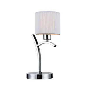 European style classic chrome table lamp E14 with fabric