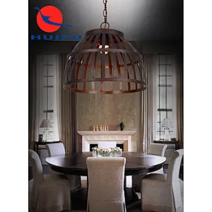 Nordic style retro metal cage painting pendant light E27