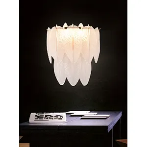 Italian style indoor modern glass feather wall lamp luxury