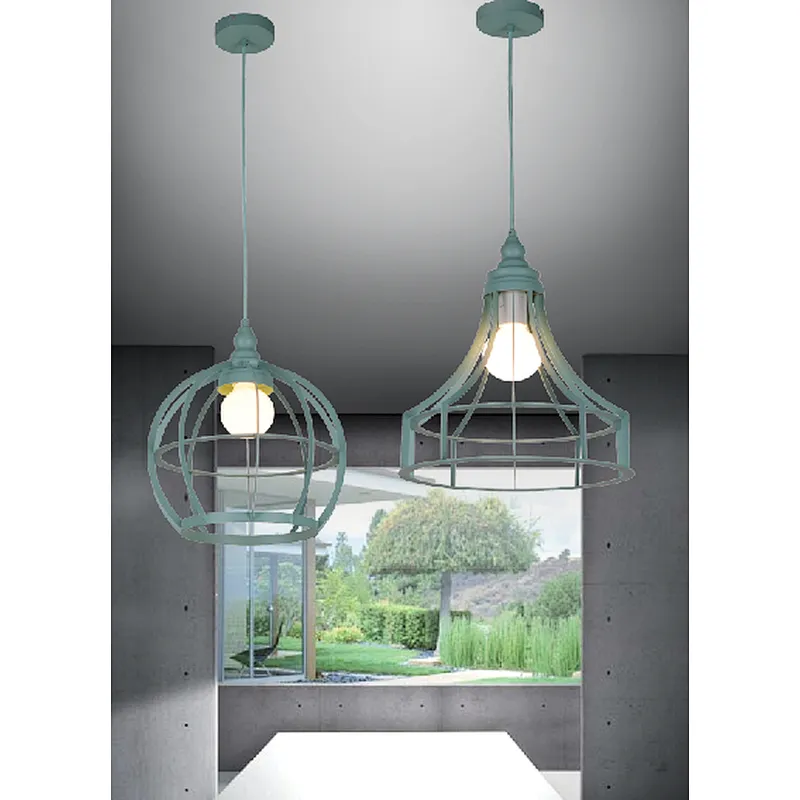 American style modern green metal pendant light for kitchen dining