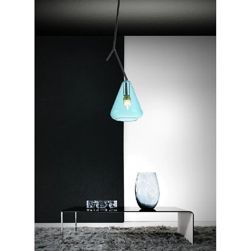 Chinese modern simple blue glass pendant lighting fixture