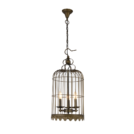 Classic American style vintage metal birdcage pendant light
