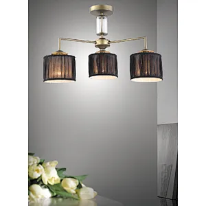 European traditional vintage black cloth ceiling lamp
