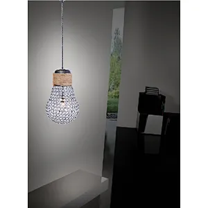 American vintage industrial crystal bulb pendant light