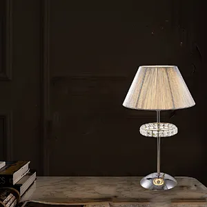 Europe type postmodern classic silver brushed cloth cover table lamp