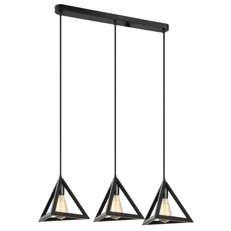 Chinese factory American style retro triangular pendant light black metal painting chandelier pendant lamp
