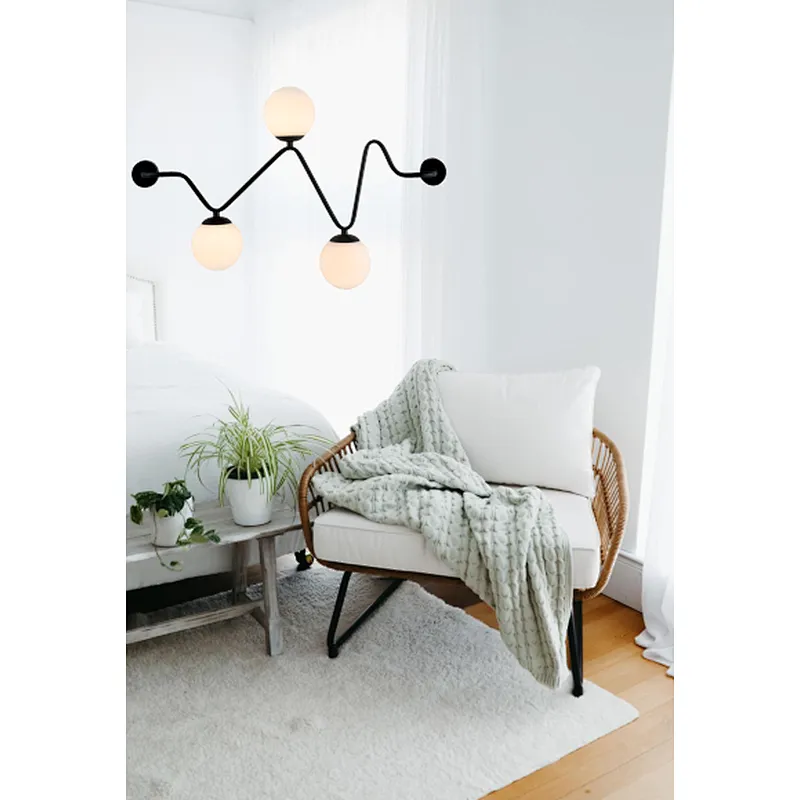 Nordic new design modern creative three white glasses wall lamp
