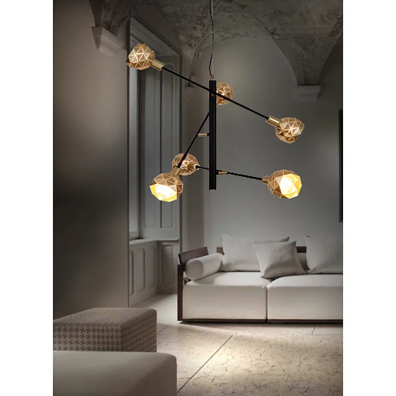 Nordic industrial style creative luxury metal pendant light