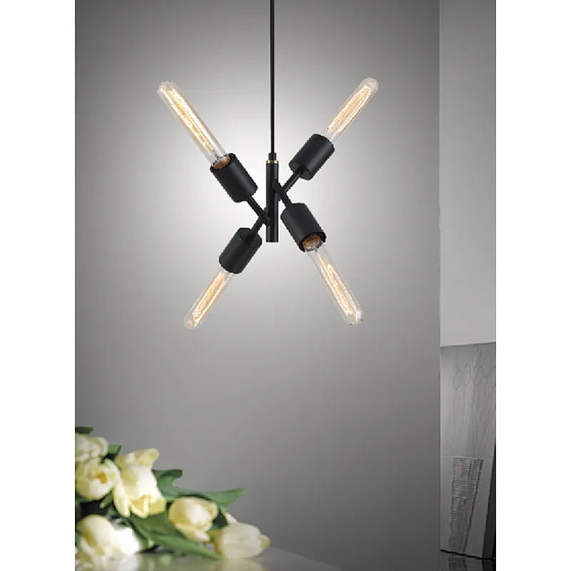 2022 American style retro industrial style black dining pendant light