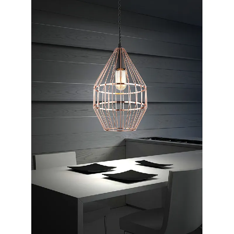 industrial rustic rose gold pendant light