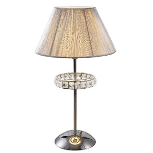 Europe type postmodern classic silver brushed cloth cover table lamp