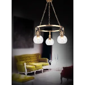 Nordic classic modern clear glass chandelier home decoration