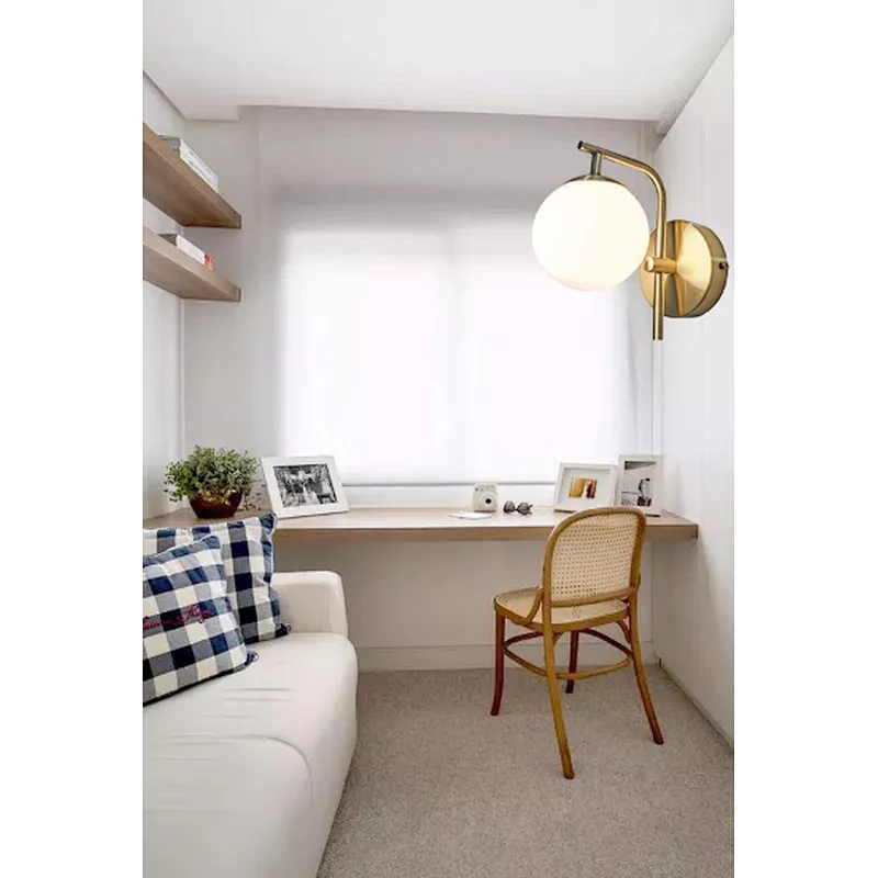 Nordic modern creative luxury sand gold bedside wall lamp