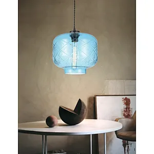 Classic blue glass pendant light sold in China for dining