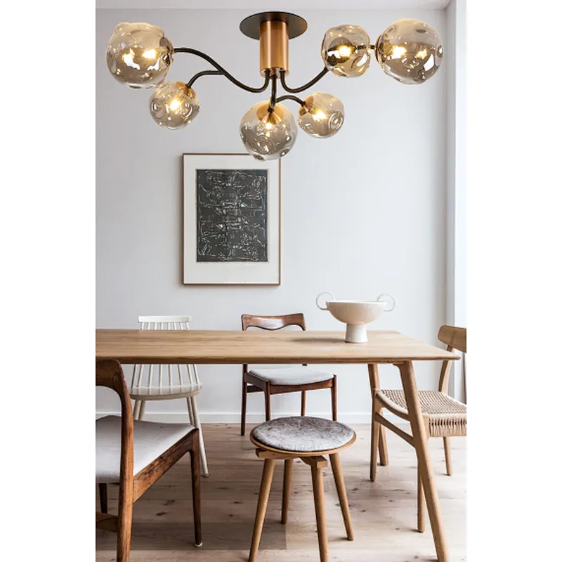 2023 Modern design creative new ceiling lamp Nordic style with glass