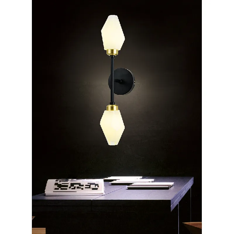 2022 European modern creative irregular glass 2 lights wall lamp